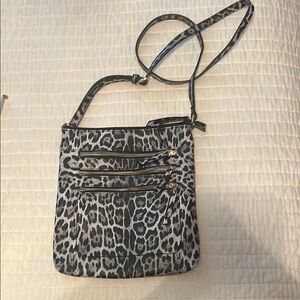 Snow Leopard Print Crossbody Bag